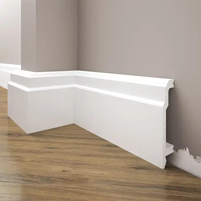 Plinta parchet alba polimer dur 244 x 10.8 x 2.4 cm Cezar LPC26 Livrare rapidă