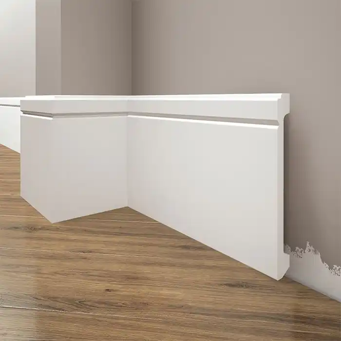 Reduceri Plinta parchet alba polimer dur 244 x 14 x 1.6 cm Cezar LPC30