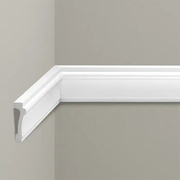 Profil decorativ tip brau polimer dur alb 2.3 x 7.3 x 244 cm Cezar LPC05 Lichidare de stoc