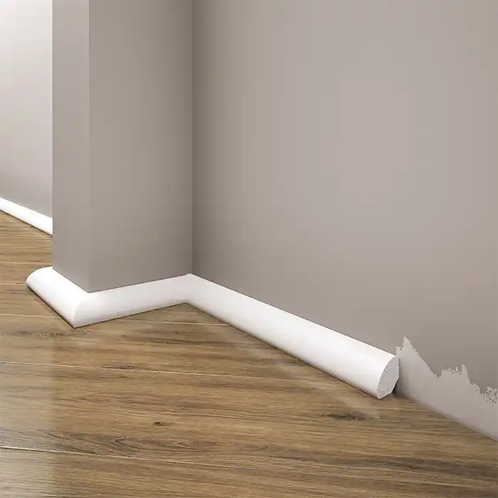 Expediere rapidă Plinta parchet alba polimer dur 244 x 1.9 x 1.9 cm Cezar LPC12