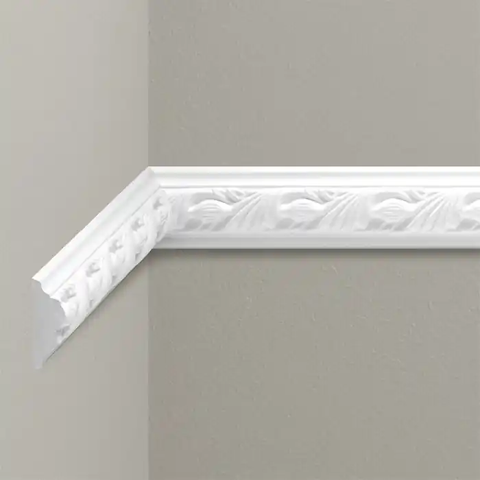 Promoție Profil decorativ tip brau poliuretan dur alb 1.9 x 5.3 x 240 cm Cezar LNZ05