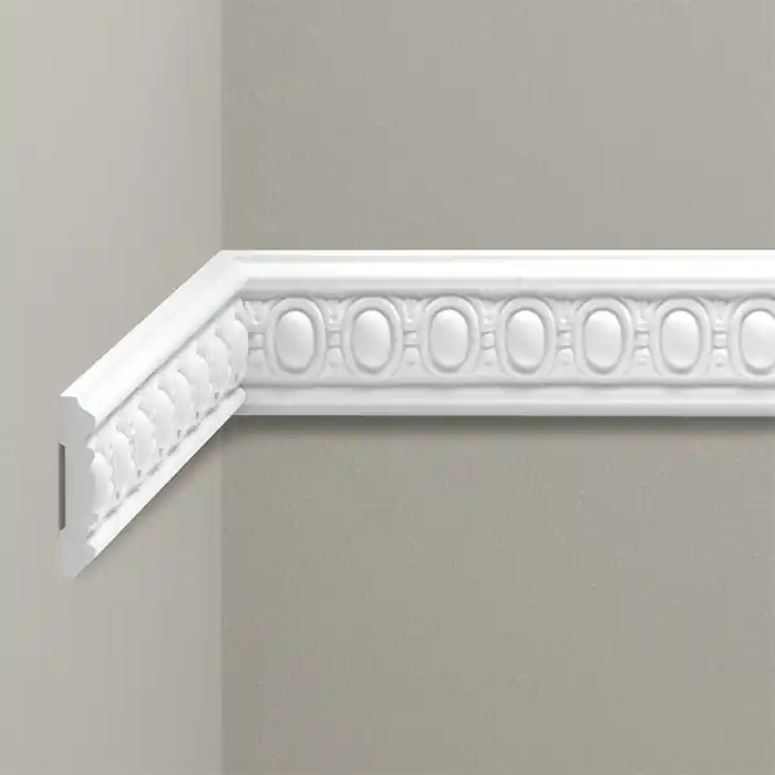Cumpără online Profil decorativ tip brau poliuretan dur alb 2 x 8.1 x 240 cm Cezar LNZ03