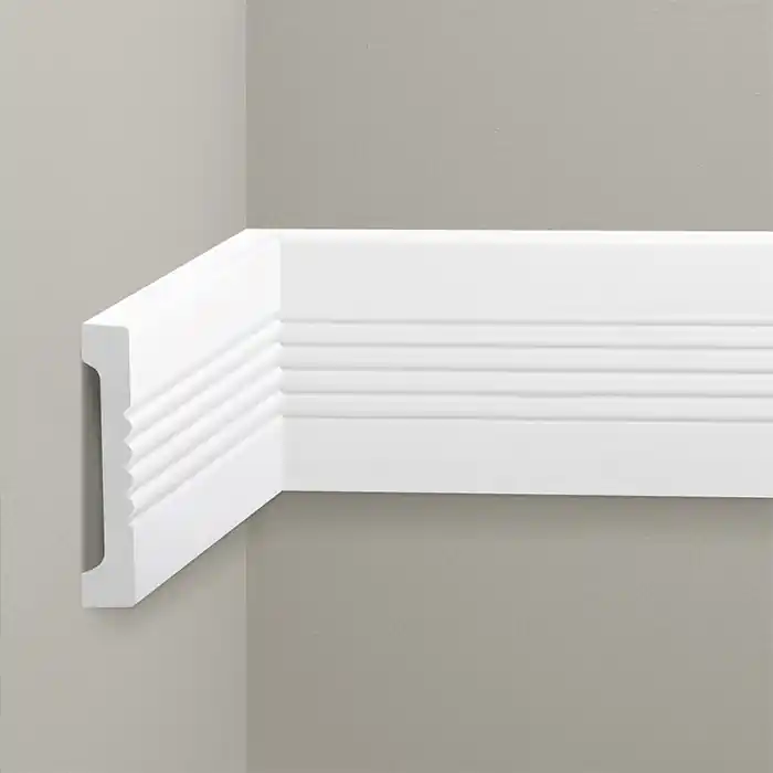 Profil decorativ tip brau poliuretan dur alb 2 x 11.4 x 240 cm Cezar LNG17 Ofertă exclusivă