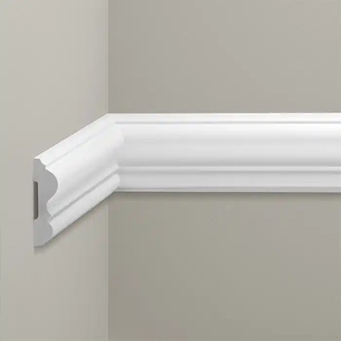 Profil decorativ tip brau poliuretan dur alb 2.1 x 8 x 240 cm Cezar LNG12 Ofertă