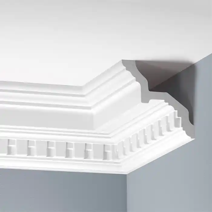 Cornisa decorativa poliuretan rigid 11.5 x 11.5 x 240 cm Cezar LGZ06 Disponibil imediat
