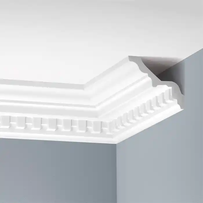 Preferatul clienților Cornisa decorativa poliuretan rigid 8.5 x 8.7 x 240 cm Cezar LGZ01