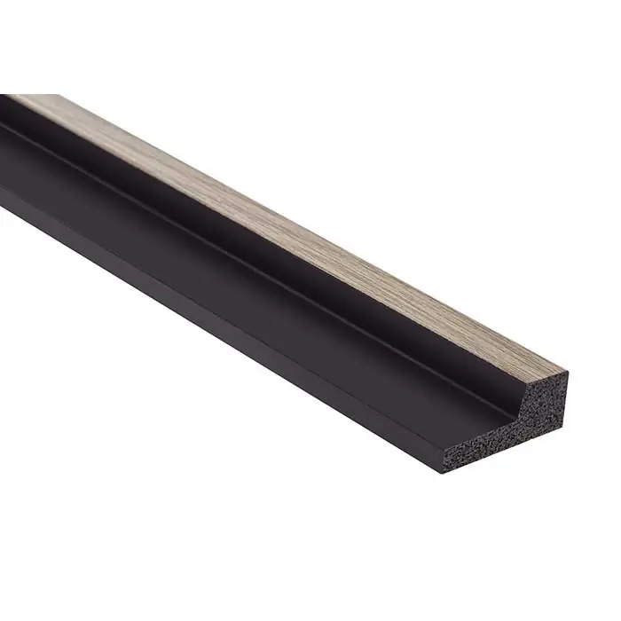 Terminatie dreapta panou decorativ tip riflaj culoare stejar gri din duropolimer 200 x 2,3 x 1,2 cm Lamelli L0103RT Expediere rapidă