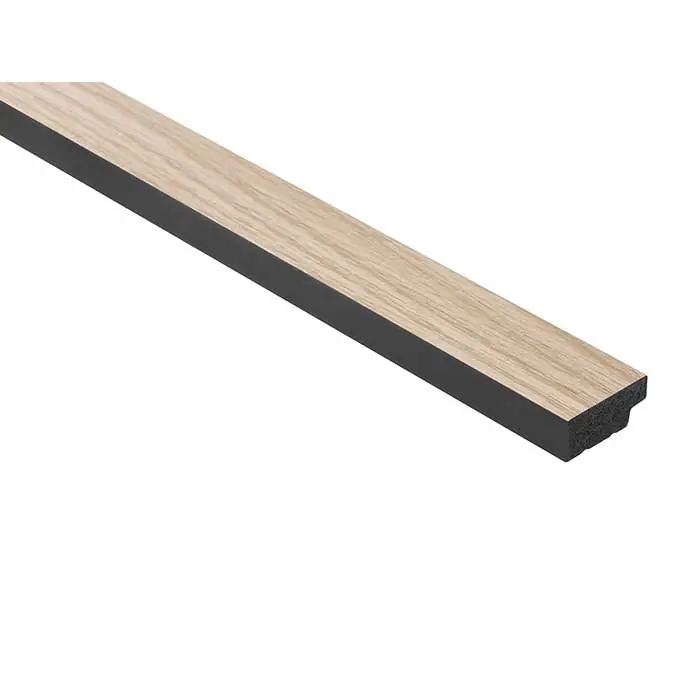 Terminatie stanga panou decorativ tip riflaj culoare stejar deschis din duropolimer 200 x 2.8 x 1.2 cm Lamelli L0202LT Cel mai bun preț