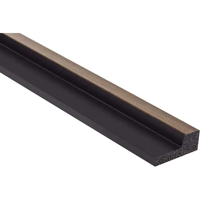 Ofertă specială Terminatie dreapta panou decorativ tip riflaj culoare stejar inchis din duropolimer 270 x 2,3 x 1,2 cm Lamelli L0104R