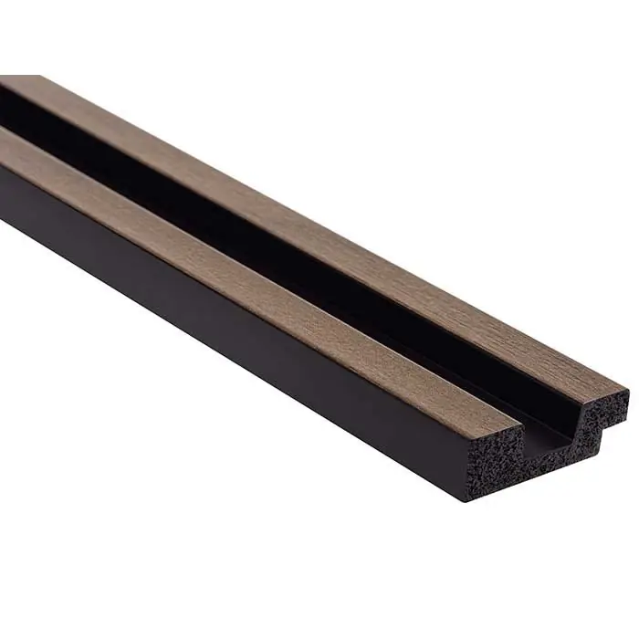 Terminatie stanga panou decorativ tip riflaj culoare stejar inchis din duropolimer 270 x 3,6 x 1,2 cm Lamelli L0104L Cel mai vândut