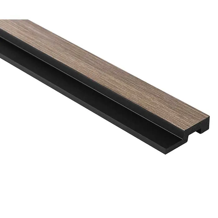 Retur ușor Terminatie dreapta panou decorativ tip riflaj culoare stejar inchis din duropolimer 270 x 3,9 x 1,2 cm Lamelli L0203R