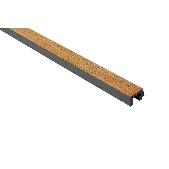 Promoție Terminatie stanga panou decorativ tip riflaj culoare stejar natural din duropolimer 270 x 3,1 x 2 cm Lamelli L0305L