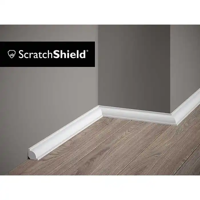Lichidare de stoc Plinta parchet alba polimer dur 200 x 2,1 x 2,1 cm Mardom Decor MD001