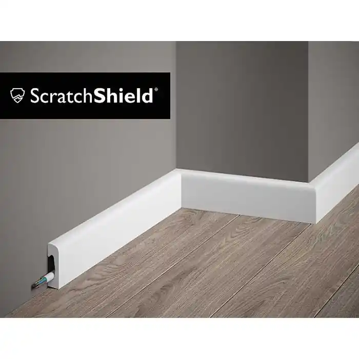 Comandă acum Plinta parchet alba polimer dur 200 x 4,9 x 1,5 cm Mardom Decor MD004