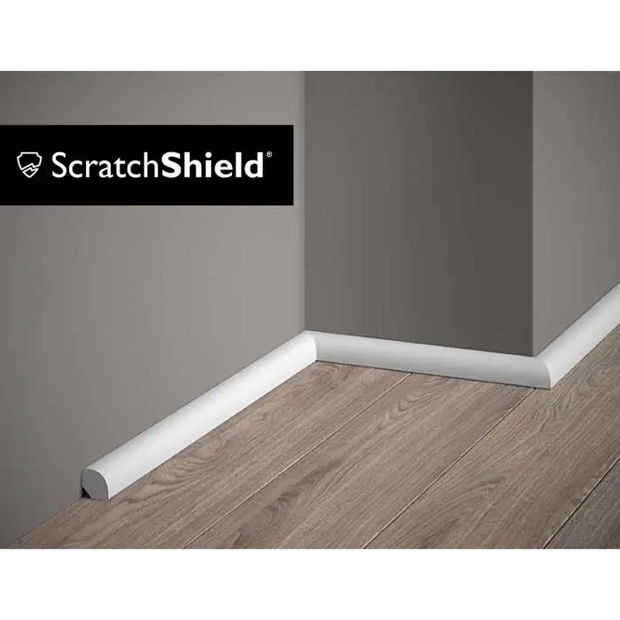 Reduceri Plinta parchet alba polimer dur 200 x 1,8 x 1,8 cm Mardom Decor MD235