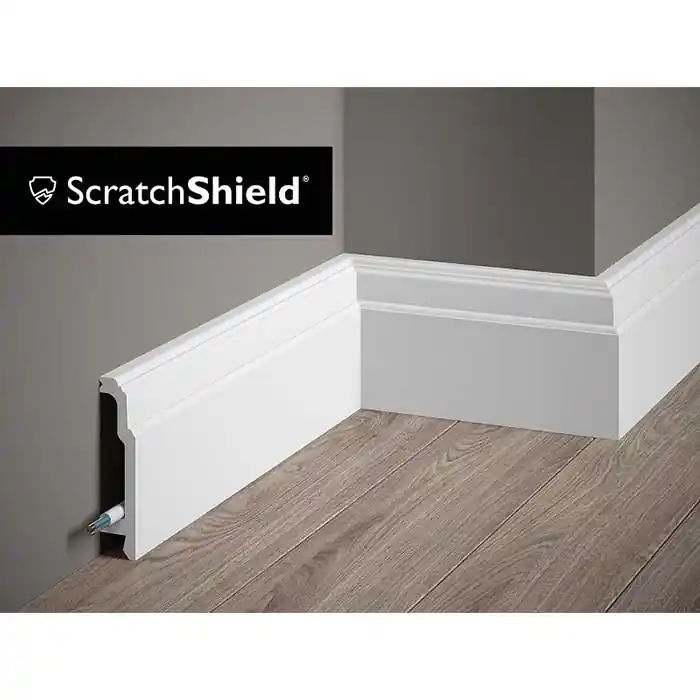 Reduceri Plinta parchet alba polimer dur 200 x 10,6 x 2,3 cm Mardom Decor MD363