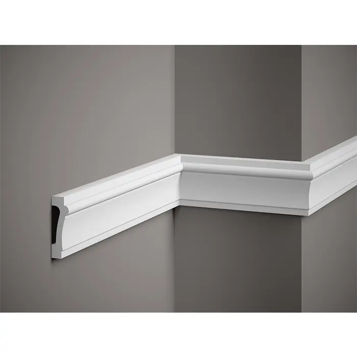 Retur ușor Profil decorativ tip brau polimer dur alb 2,3 x 7,3 x 200 cm Mardom MD007