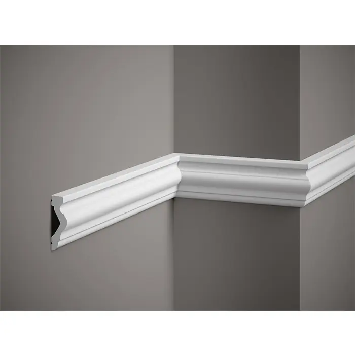 Retur ușor Profil decorativ tip brau polimer dur alb 2,1 x 6,5 x 200 cm Mardom MD308
