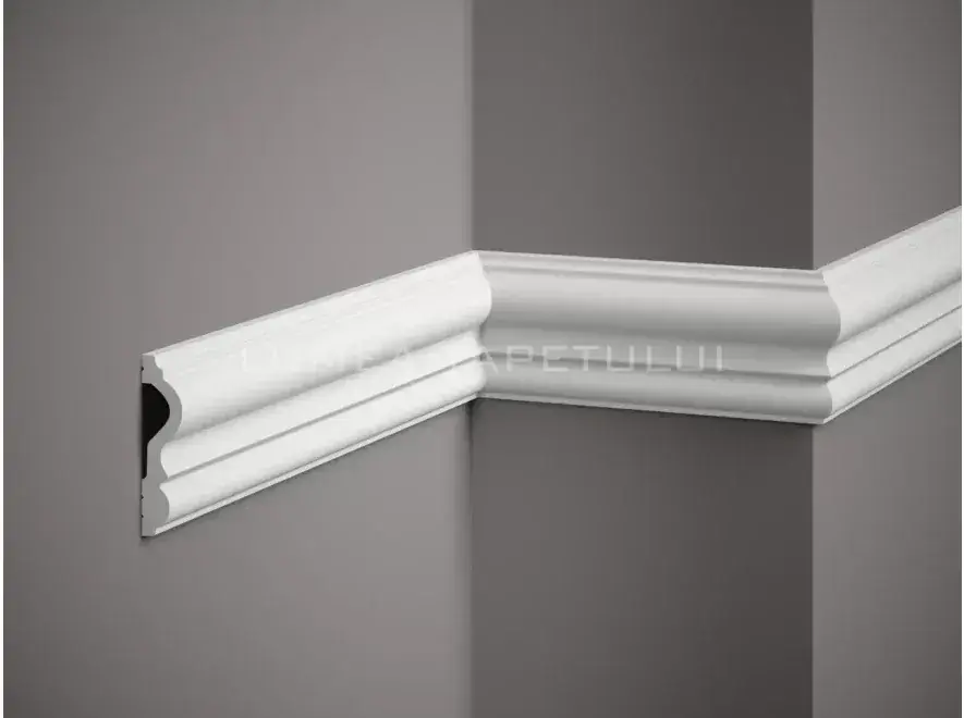 Ofertă exclusivă Profil decorativ tip brau polimer dur alb 2.1 x 8 x 200 cm Mardom MD338
