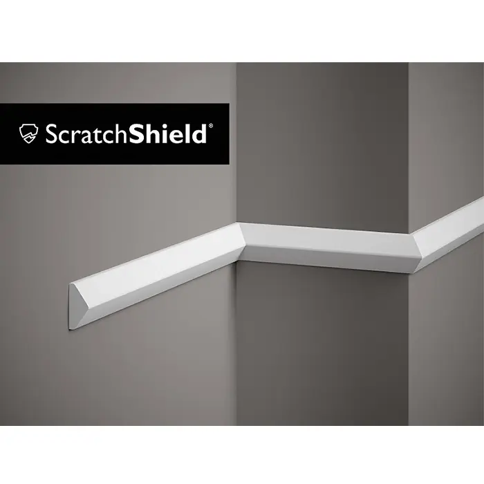 Expediere rapidă Profil decorativ tip brau polimer dur alb 1,9 x 4 x 200 cm Mardom QL023