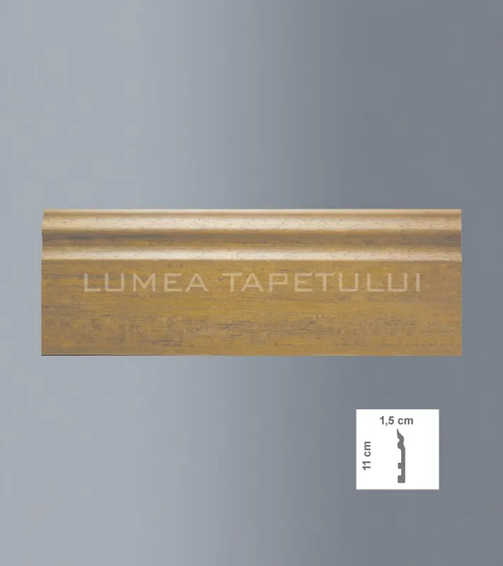 Plinta decorativa polimer dur lemn deschis 1.5 x 11 x 200 cm Bovelacci Profilstyl PB110LC Disponibil imediat