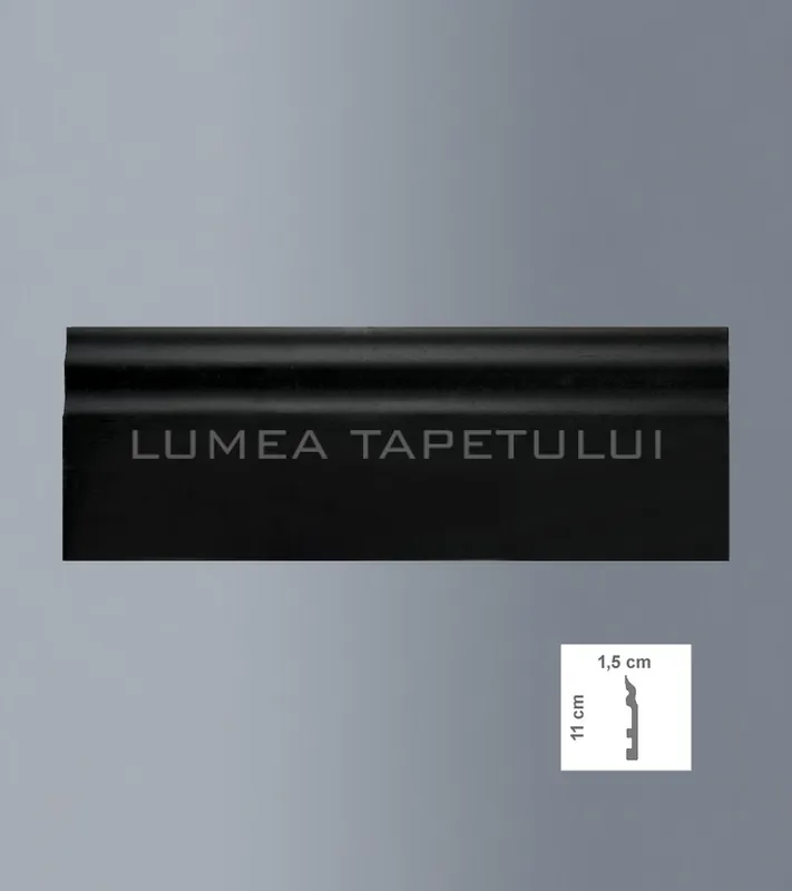 Retur gratuit Plinta decorativa polimer dur neagra 1.5 x 11 x 200 cm Bovelacci Profilstyl PB110NR
