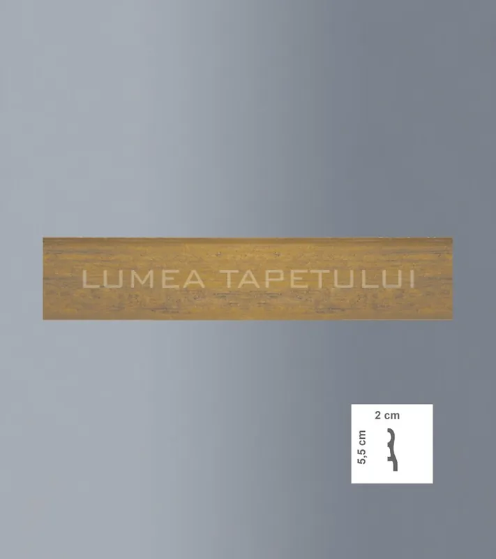 Plinta decorativa polimer dur lemn deschis 2 x 5.5 x 200 cm Bovelacci Profilstyl PB55LC Ofertă limitată