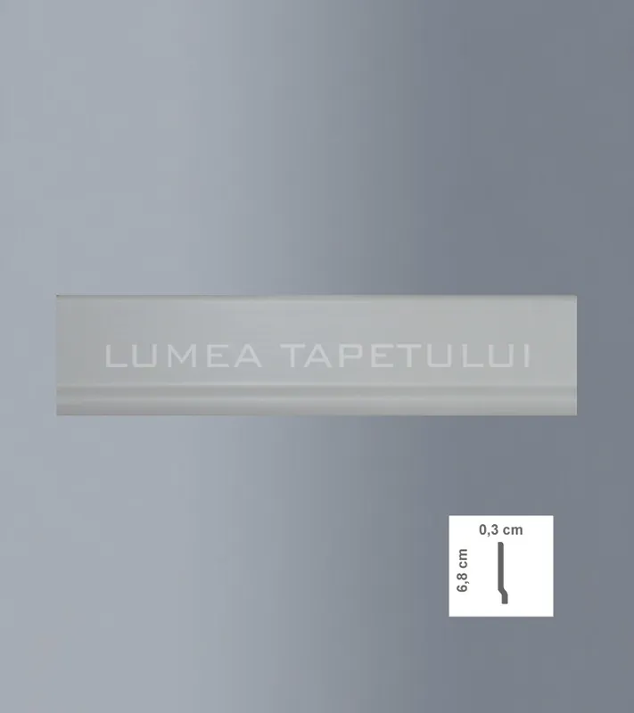 Cumpărături sigure Plinta decorativa polimer dur gri deschis 0.3 x 6.8 x 200 cm Bovelacci Profilstyl PB68GC