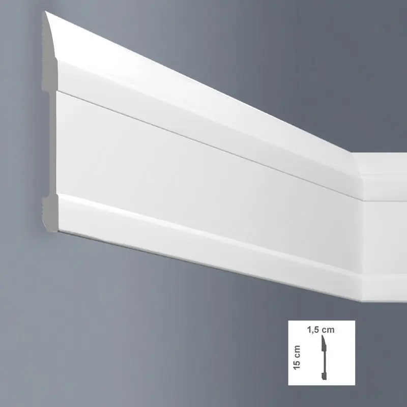 Plinta parchet alba polimer dur 1.5 x 15 x 200 cm BOVELACCI NF150 Comandă acum