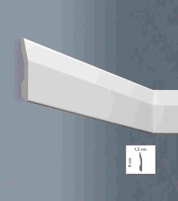 Plinta parchet alba polimer dur 8 x 1,2 x 200 cm Newstyl BOVELACCI NF80 Reducere