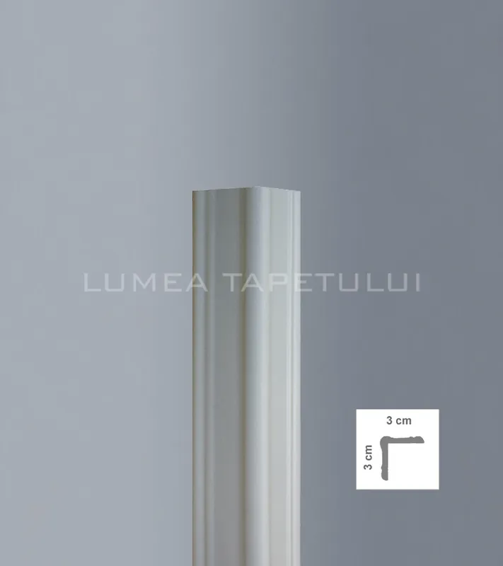 Ofertă specială Profil decorativ tip coltar polimer dur gri deschis 3 x 3 x 300 cm BOVELACCI Profilstyl PAB30GC3