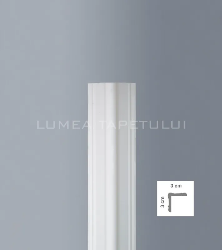 Profil decorativ tip coltar polimer dur alb 3 x 3 x 250 cm BOVELACCI Profilstyl PAB30BNZ Cumpărături sigure