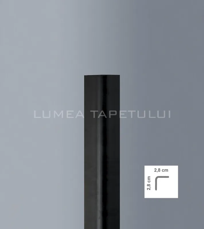 Doar azi Profil decorativ tip coltar polimer dur negru 2.8 x 2.8 x 300 cm BOVELACCI Profilstyl PA28NR3