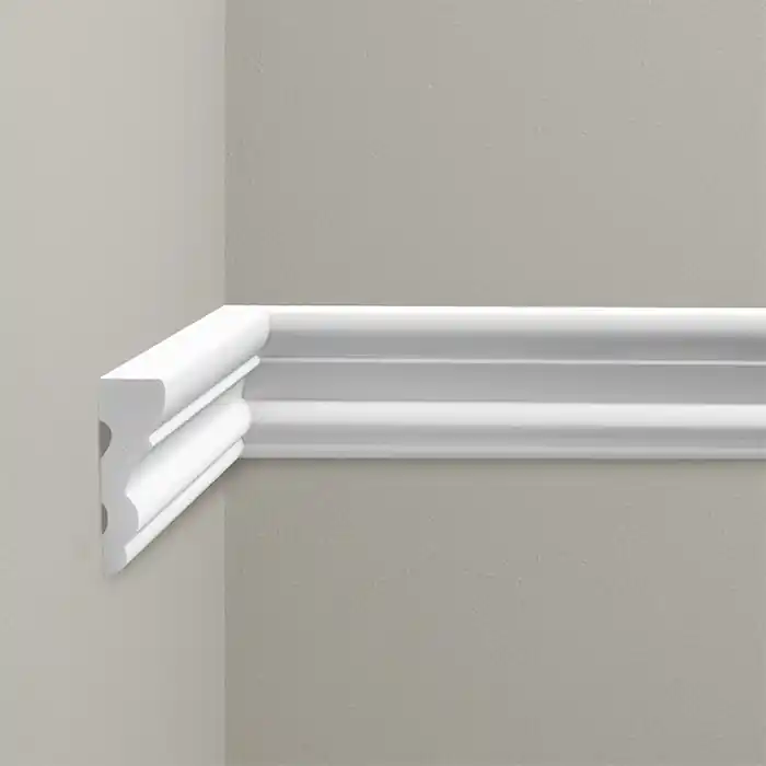 Profil decorativ tip brau poliuretan dur alb 1.8 x 5.4 x 240 cm Cezar LNG05 Mai ieftin
