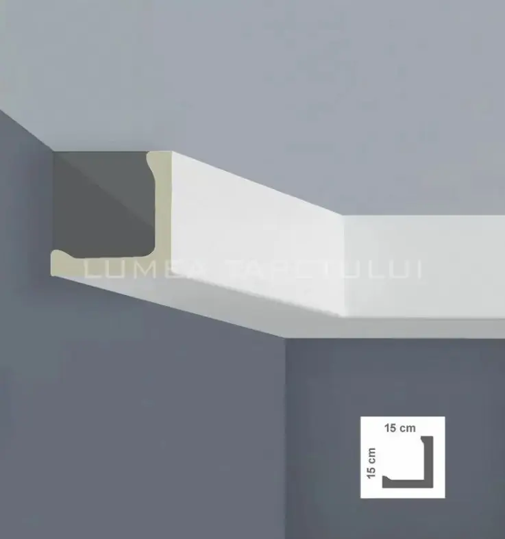 Reducere specială Cornisa LED decorativa alba poliuretan 15 x 15 x 200 cm Bovelacci Classicstyl C3226
