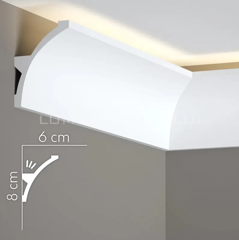 Bestseller Cornisa decorativa polimer rigid 8 x 6 x 200 cm Mardom Decor MDB080