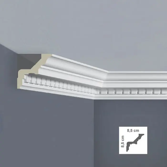 Reducere Cornisa decorativa poliuretan rigid 8.5 x 8.5 x 200 cm Bovelacci Classicstyl C3002