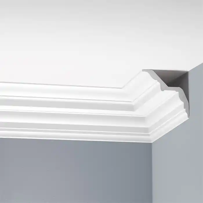 Cornisa decorativa poliuretan rigid 12.5 x 12.6 x 240 cm Cezar LGG34 Reduceri