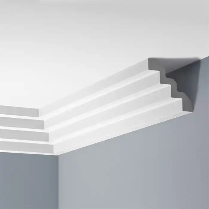 Cornisa decorativa poliuretan rigid 10.8 x 10.8 x 240 cm Cezar LGG11 Disponibil imediat