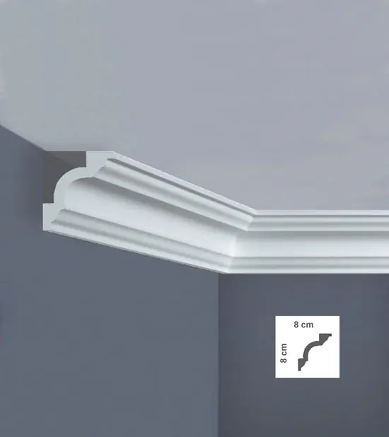 Bagheta polistiren decorativ 8 x 8 x 200 cm Bovelacci I780 Ieftin