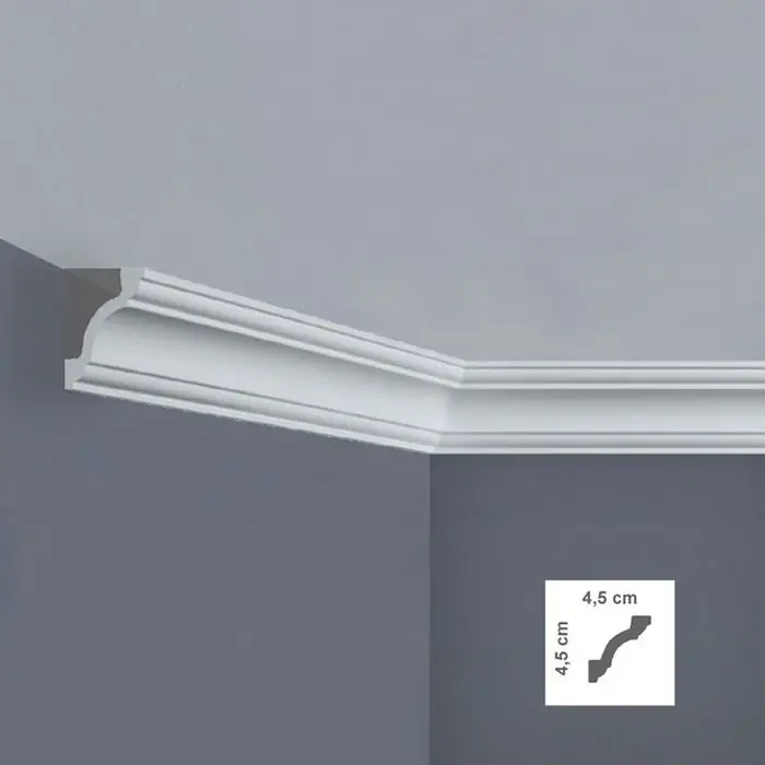 Cornisa tavan polimer dur alba 4,5 x 4,5 x 200 cm BOVELACCI A45C Reduceri