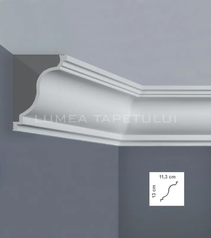 Vezi acum Cornisa tavan polimer dur alba 11.3 x 13 x 200 cm BOVELACCI Luxstyl L130113