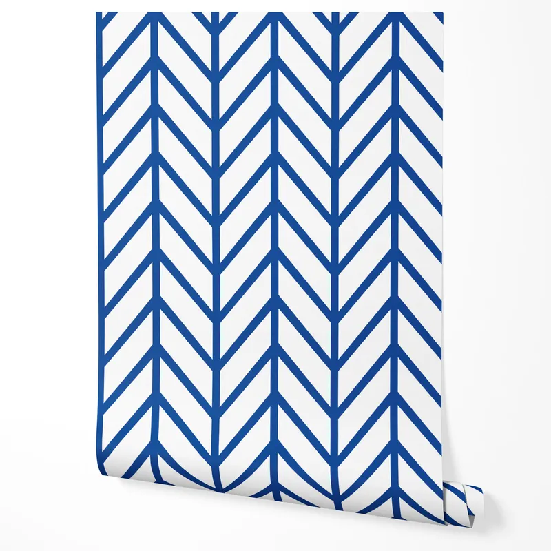 Tapet autoadeziv, furnir pentru mobilă, folie geometric linii bleumarin zigzaguri pentru dormitor living 10m x 0.5m Ofertă exclusivă