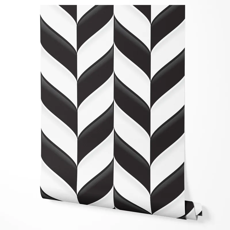 Ofertă specială Tapet autoadeziv, furnir pentru mobilă, folie geometric alb-negru simetric pentru dormitor living 10m x 0.5m