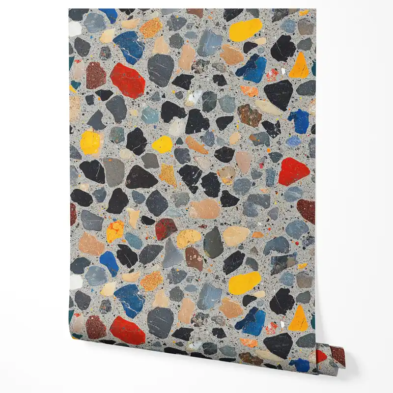 Tapet autoadeziv, furnir pentru mobilă, folie colorat Terrazzo beton pentru sufragerie și bucătărie 10m x 0.5m Bestseller