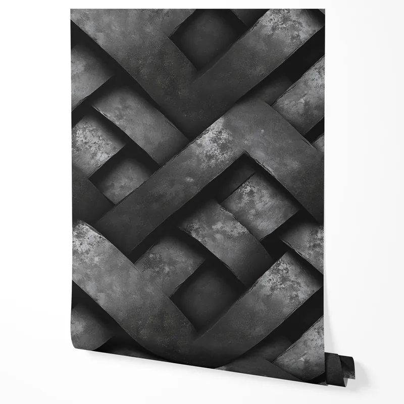 Preț promoțional Tapet autoadeziv, furnir pentru mobilă, folie imitație metal dungi negre efect 3D pentru birou 10m x 0.5m