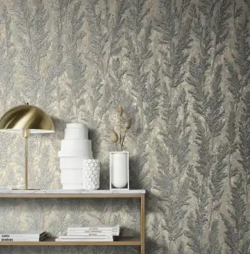 Disponibil imediat Tapet Marburg floral vintage extralavabil, gri, argintiu, albastru, Natural Opulence 33209