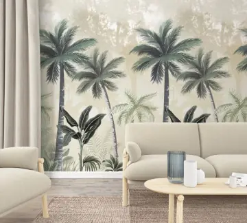 Tapet decorativ, tip panel, tropical, verde,maro, living, hol, baie Disponibil imediat