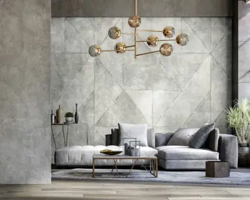 Tapet Marburg tip panel model romburi din beton, gri Popular