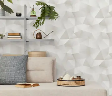 Tapet geometric model romburi extrtalavabil,crem,argintiu Bestseller